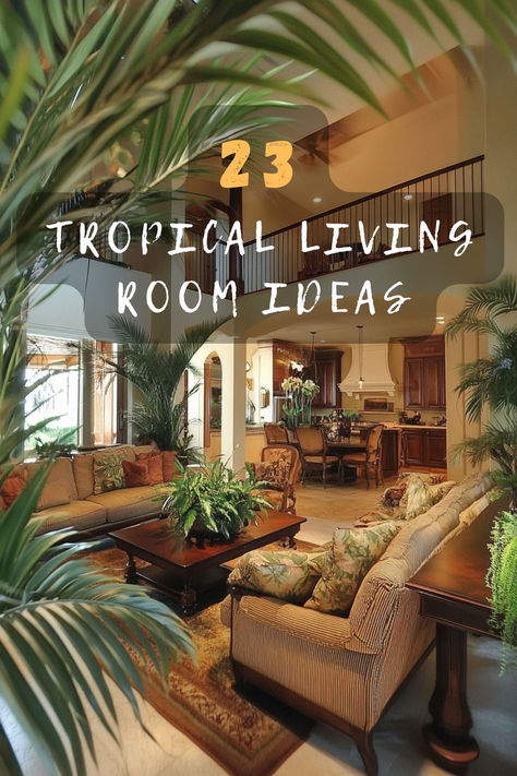 Ready for a tropical oasis at home? Click to explore tropical living room ideas that bring the lush outdoors inside! 🌴🛋️ #TropicalDecor #LivingRoomIdeas #HomeMakeover #InteriorDesign #TropicalStyle Island Style Living Room, West Indies Living Room, British Colonial Style Living Room, British West Indies Decor, Modern Tropical Interior Design, Tropical British Colonial Style, Tropical Houses Interior, Tropical Living Room Ideas, Modern Tropical Interior