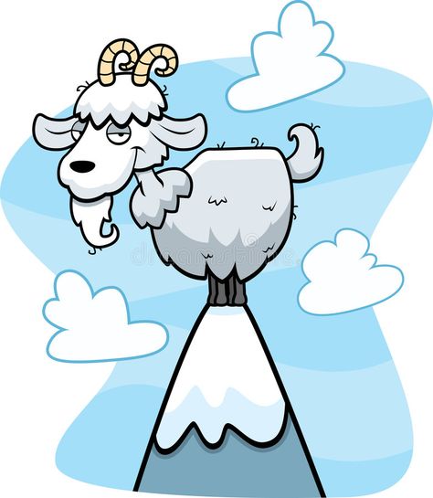 Mountain Goat. A cartoon goat on a mountain , #Aff, #Goat, #Mountain, #cartoon, #mountain, #goat #ad Chibi Goat, Cartoon Goat, Climbing Art, Goat Logo, On Top Of A Mountain, Snow Vector, Children's Drawing, Bob Marley Art, Graphic Facilitation