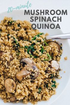 Quinoa Recipes Easy, Quinoa Recipes Healthy, Mushroom Spinach, Plats Healthy, God Mat, Quinoa Recipes, Veggie Dishes, Spaghetti Squash, Vegan Dishes