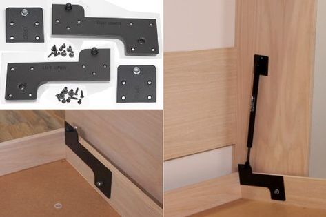 Murphy bed hardware explained - Easy DIY Murphy Bed Diy Murphy Bed, Murphy Bed Hardware, Best Murphy Bed, Bed Hardware, Murphy Bed Diy, Murphy Bed Plans, Hidden Bed, Bed Parts, Cabinet Bed