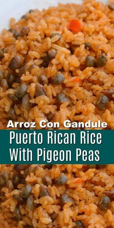 Authentic Spanish Rice And Beans, Spanish Chicken Crockpot Recipes, Spanish Rice And Beans Puerto Rico, Spanish Rice Puerto Rican, Rice With Gandules Puerto Rico, Spanish Rice And Beans Recipe Authentic, Spanish Rice And Peas, Spanish Rice And Peas Recipe, Puerto Rican Rice And Beans Recipe