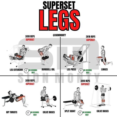 Bodybuilding | Strength on Instagram: “Follow @strongmansecrets for more Superset Legs by @SionMonty BIG big leg session! Superset your leg session this week with this intense…” Crossfit Leg Workout, Leg Superset, Quick Leg Workout, Intense Leg Workout, Crossfit Workouts For Beginners, Superset Workout, Leg Workouts Gym, Gym Workout Guide, Push Workout