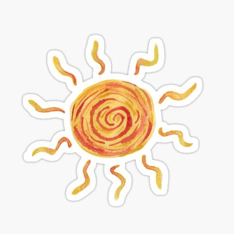 Sun Sticker Sun Sticker Aesthetic, Painted Sun, Sun Sticker, Sticker Aesthetic, Cute Laptop Stickers, Watercolor Stickers, Iphone Wallet, Hardcover Journals, Watercolour Painting