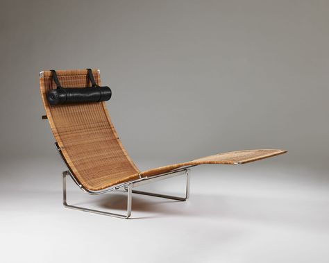 Chaise longue model PK 24 designed by Poul Kjaerholm for E. Kold Christensen — Modernity Poul Kjaerholm, Danish Chair, Century Furniture, Scandinavian Design, Hammock, Lounge Chair, Denmark, 20th Century, Furniture Design