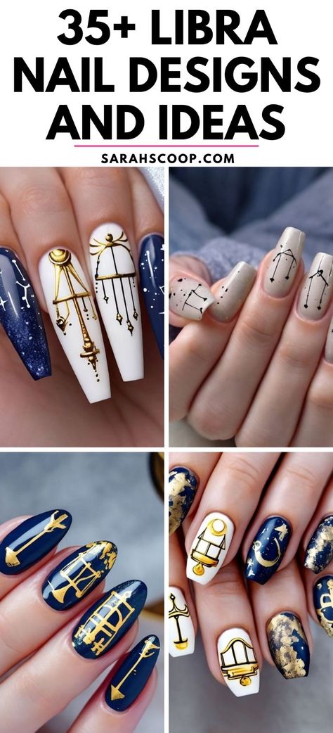 Let the Stars Decide Your Style: Stunning Libra Nail Designs! 🌟 #nailinspo #libra #naildesigns Libra Season Nails, Libra Zodiac Nails Design, Libra Zodiac Nails, Libra Birthday Nails Design, Libra Nails Design Birthday, Libra Nail Art, Libra Inspired Nails, Libra Nails Acrylic, Horoscope Nails