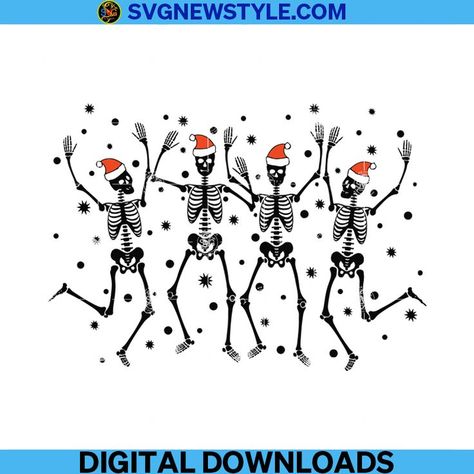 Santa Hat Painting, Skeleton Party, Christmas Skeleton, Skeleton Dance, Dancing Skeletons, Santa Hats, Christmas Svg Files, Sublimation Prints, Sublimation Paper