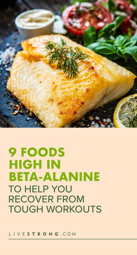 Foods high in beta-alanine are all animal-based and include chicken, beef, tuna and more. Beta-alanine can help decrease muscle fatigue from intense exercise. Flat Belly Diet Plan, Flat Belly Diet, Beta Alanine, Calorie Tracker, Burn Fat Faster, Food Source, Healthy Eating Habits, Favorite Comfort Food, Eating Habits