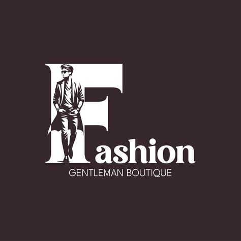 Fashion gentleman boutique logo template | Premium Vector #Freepik #vector Mens Wear Logo Design, Clothing Logo Design, Boutique Names, Men Logo, Clothing Brand Logos, Boutique Logo, Man Logo, Fashion Logo Design, Business Card Maker