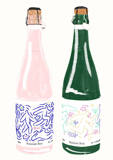 Rose Wine Illustration, Wine Pop Art, Bottle Of Wine Illustration, Wine Tasting Illustration, Wine Bottle Doodle, Glass Bottle Illustration, Wine Bottle Graphic Design, Wine Bottle Art Paintings, Bottle Of Wine Drawing