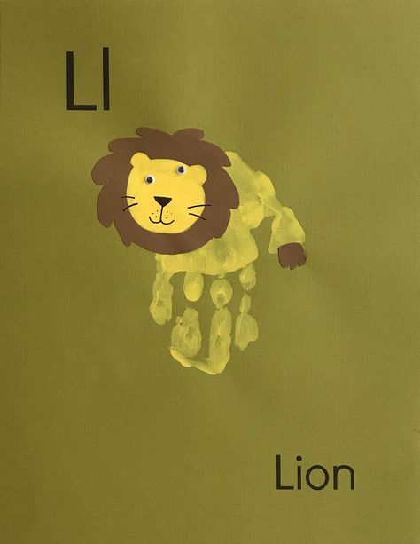 Lion Handprint, Red Handprint, Journey Theme, Hand Print Animals, L Is For Lion, Aqua Room, Toddler Fine Motor Activities, Nanny Activities, Art Kindergarten