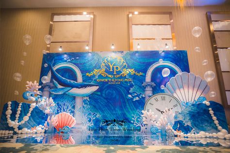 #oceanthemewedding #ocean #wedding #decoration #photobooth Little Mermaid Wedding Theme, Mermaid Wedding Theme, Under The Sea Wedding, Sea Wedding Theme, Sea Birthday Party Decorations, Little Mermaid Wedding, Under The Sea Decorations, Wedding Photobooth, Lost City Of Atlantis