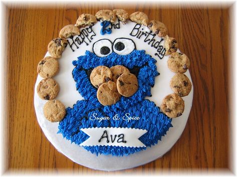 Cookie Monster Cakes, Birthday Cake Boys, Baby Cookie Monster, Monster Birthday Cakes, Birthday Cupcakes Boy, Cookie Monster Birthday Party, Strawberry Vanilla Cake, Strawberry Cake Filling, Cookie Monster Cake