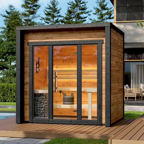 Outdoor Prefab Sauna for Sale | Buy Prefab Sauna Cabin Canada & USA Sauna Patio, Outdoor Sauna Kits, Cabin Sauna, Building A Sauna, Sauna Kits, Wood Burning Heaters, Holly House, Indoor Sauna, Barrel Sauna