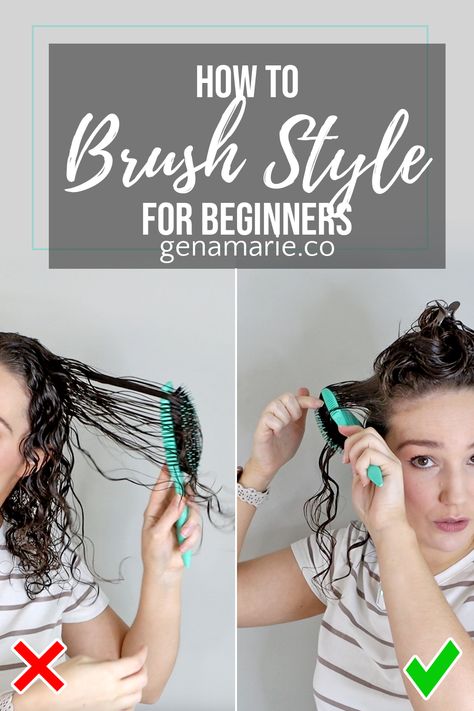 VIDEO: How to Make Curls Tighter at the Root & More Defined – Gena Marie Curly Hair Brush Styling, Curl Defining Brush, Long Curly Hair Routine, Brush Out Curls, Drying Curly Hair, Curly Brush, Curly Hair Brushes, Curly Hair Advice, Brush For Curly Hair