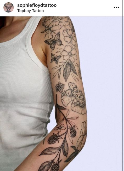 Floral Fill In Tattoo, Moths Tattoo Sleeve, Botanical Patchwork Sleeve, Delicate Patchwork Tattoo, Garden Sleeve Tattoos For Women, Woodland Sleeve Tattoo, Mixed Tattoo Styles Sleeve, Floral Patchwork Sleeve Tattoo, Flower Patchwork Tattoo