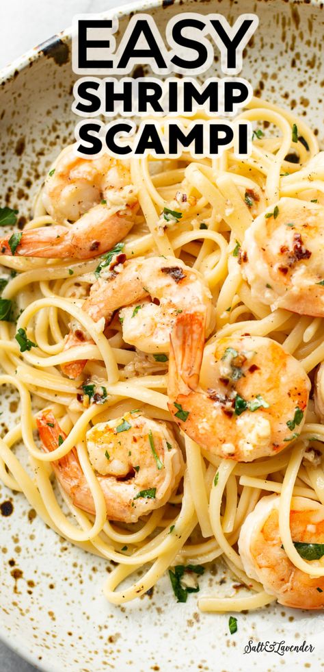 Shrimp And Butter Noodles, Shrimp Over Pasta, Scampi Shrimp Recipe, Shrimp Scampi Noodles, Shrimp Pasta Scampi, Garlic Parmesan Shrimp Scampi Pasta, Shrimp Scampi Over Pasta, Shrimp Scampi For Two, The Best Shrimp Scampi Recipe