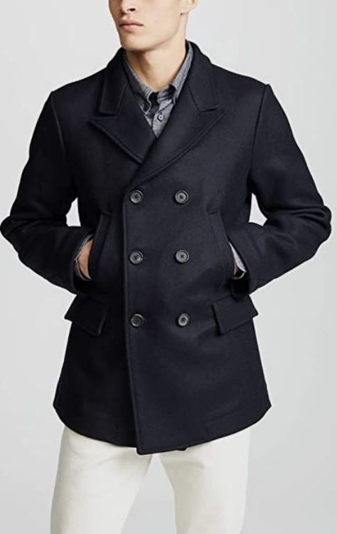 best mens peacoat
everything you need to know about mens peacoats
mens peacoat outfit winter
 mens peacoat outfit
 casual mens peacoat style 
best mens fall jacket
must have peacoat Peacoats For Men, Confident Man, Leather Jacket Outfit Men, Stylish Men Wear, Peacoat Men, Mens Smart Casual Outfits, Formal Men Outfit, Coats For Men, Billy Reid