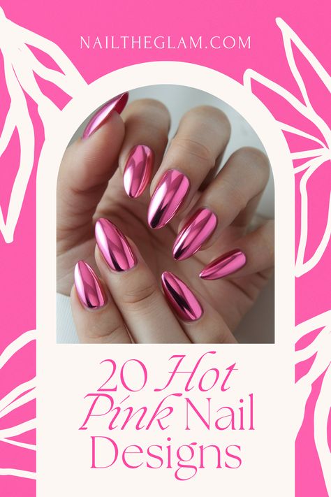 Article about 20 hot pink nail designs, featuring bold, vibrant, and stylish looks for a fun and confident manicure.

Hot pink nail designs, Bold pink nails, Vibrant nail art Fushia Nail Ideas, Red And Hot Pink Nails, Pink Disco Nails, Chrome Pink Nails Designs, Neon Pink Nails With Glitter, Hot Pink Cat Eye Nails, Hot Pink Birthday Nails, Hot Pink Sparkly Nails, Neon Pink Nails Art