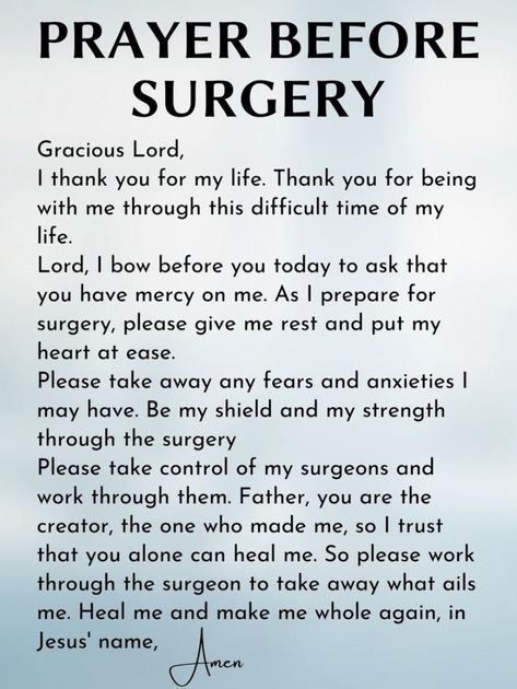 Scripture For Surgery, Prayers For Medical Procedures, Prayers For A Successful Surgery, Hospital Prayers Quote, Prayer For Someone Having Surgery, Prayer Before Surgery Quotes, Prayers Before Surgery, Cleansing Prayers, Surgery Prayer