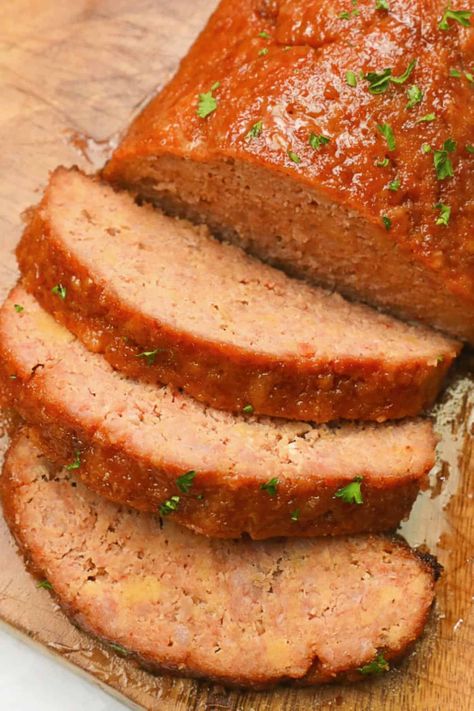 Ham Meatloaf Recipe, Ham Loaf Recipe Simple, Amish Ham Loaf Recipe, Ham Loaf Recipe, Precooked Ham, Pig Meat, Sausage Recipes For Dinner, Ground Pork Recipes, Crockpot Ham