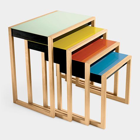 Josef Albers's Nesting Tables: Remodelista Moma Store, Bauhaus Furniture, Berlin Apartment, Josef Albers, Bauhaus Design, Geometric Painting, Nesting Tables, Design Store, Accent Table