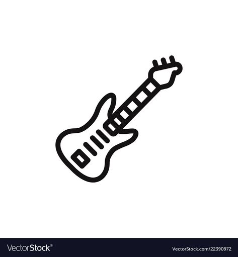 Mini Guitar Drawing, Electric Guitar Drawing Easy, Guitar Simple Drawing, Band Drawing Easy, Electric Guitar Doodle, Simple Guitar Drawing, Guitar Drawing Easy, Guitar Draw, Electric Guitar Icon