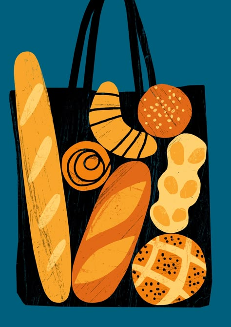 달력 디자인, Bag Illustration, Illustration Food, Pics Art, Food Illustrations, Art Paint, Art Classes, Graphic Design Illustration, Food Art