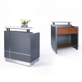 Una Compact Reception Desk Compact Reception Desk, Small Reception Table, Grey Reception Desk, Reception Area Furniture, Reception Desk Ideas, Modern Reception Desk Design, Doctor Office Design, Small Reception Desk, Reception Table Design