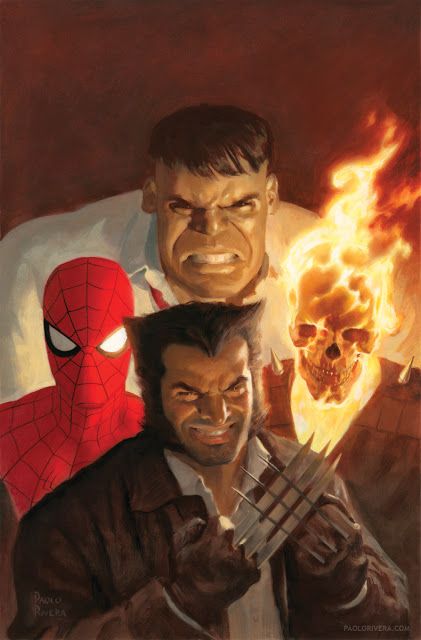 #Ghost #Rider #Fan #Art. (New Fantastic Four: Ghost Rider Vengeance Unbound #384 Cover) By: Paolo Rivera. ÅWESOMENESS!!!™ ÅÅÅ+ Paolo Rivera, Superhero Inspiration, Fear Itself, Manga Pics, Terror Art, Ghost Rider Wallpaper, Castlevania Anime, Illustration Comic, Wolverine Art