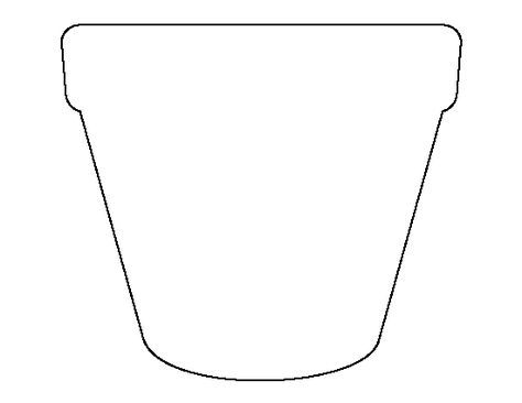 Plant Pot Template Free Printable, Printable Flower Pot Template, Flower Pot Outline, Flower Pot Template Free Printable, Flower Pot Printable, Flower Pot Template, Pot Template, Flower Templates Printable Free, Mothers Day Flower Pot