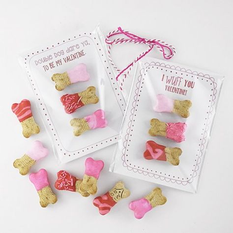 Valentine Dog Treats with Printable Valentine Dog, Healthy Dog Treats Homemade, Dog Treats Homemade Recipes, Valentines Day Dog, Valentine Cards Handmade, Dog Bakery, Puppy Treats, Valentine Activities, Dog Cakes