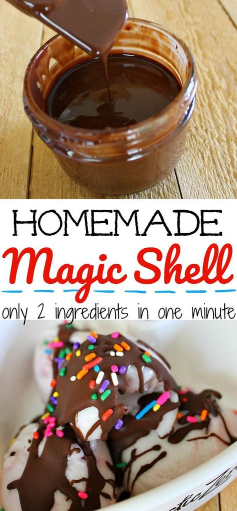 Homemade Magic Shell Recipe Using Only Two Ingredients Hard Shell Chocolate, Magic Shell Recipe, Homemade Magic Shell, Magic Shell, Ice Scream, Stuffed Shells Recipe, Chocolate Shells, Mouthwatering Recipes, Recipe Community