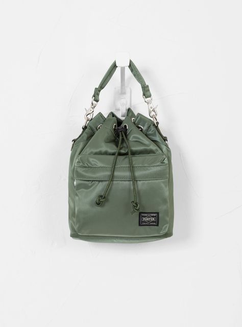 Balloon Sac Sage Green Porter Yoshida & Co. | Couverture & The Garbstore Japanese Ancient, Porter Bag, Green Balloon, Porter Yoshida, Wallet Accessories, The Balloon, Concept Store, Drawstring Bag, Sage Green