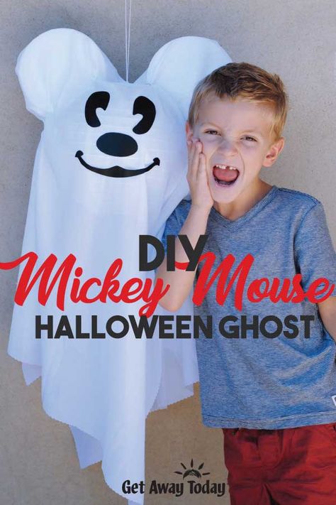 Disney Halloween Crafts, Disney Halloween Diy, Mickey Ghost, Ghost Tutorial, Halloween Time At Disneyland, Disney Halloween Decorations, Disney Halloween Parties, Mickey Halloween Party, Disney Diy Crafts