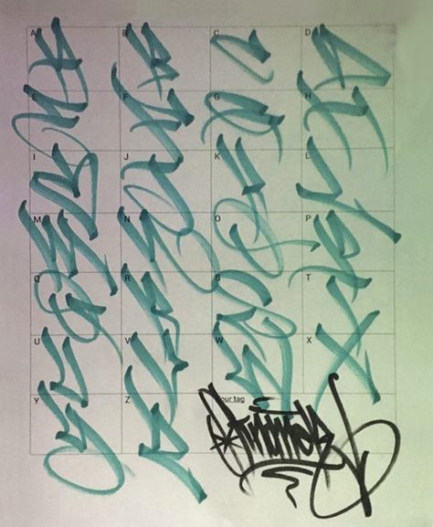 Tag Letters, Handstyle Graffiti, Graffiti Alphabet Styles, Tag Alphabet, Graffiti Lettering Alphabet, Graffiti Art Letters, Chicano Lettering, Graffiti Artists, Graffiti Letters