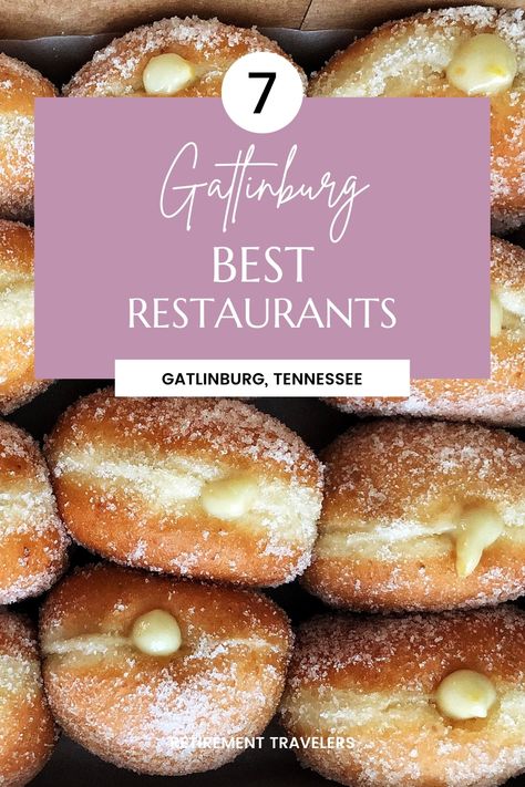 Custard filled doughnuts Gatlinburg Tennessee Where To Eat, Gatlinburg Tennessee Food, Best Restaurants In Gatlinburg Tennessee, Gatlinburg Tennessee Things To Do In, Tennessee Food, Gatlinburg Restaurants, Vacation 2025, Gatlinburg Tennessee Vacation, Senior Travel