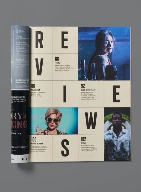 Film Magazine Layout, Magazine Layout Inspiration, Film Magazine, 잡지 레이아웃, Paula Scher, Page Layout Design, Zine Design, Magazine Layout Design, Massachusetts Institute Of Technology