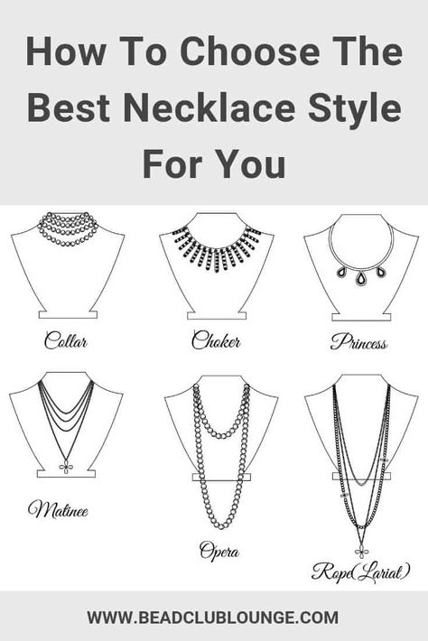 Jewelry Vocabulary, Neckline Necklace Guide, Necklace Guide, Jewelry Making Patterns, Beautiful Beaded Necklaces, Necklace Length Guide, Good Luck Necklace, Dainty Diamond Necklace, Diamond Solitaire Necklace