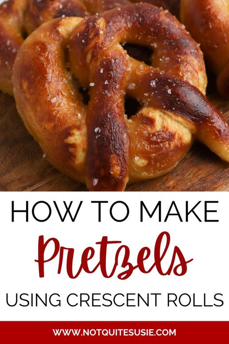 Pillsbury Pretzel Recipe, How To Make Pretzels With Biscuit Dough, Pretzel Crescent Rolls, Canned Biscuit Soft Pretzels, Deep Fried Soft Pretzels, Crescent Roll Pretzel Bites, Cresent Roll Pretzel Bites, Crescent Roll Pretzels, Pretzels From Biscuit Dough