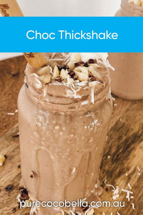 Choc Thickshake Recipe Thickshake Recipe, Banana Frozen, Hydrating Drinks, Coconut Yogurt, Cacao Nibs, Cacao Powder, Coconut Water, Best Recipes, Taste Buds