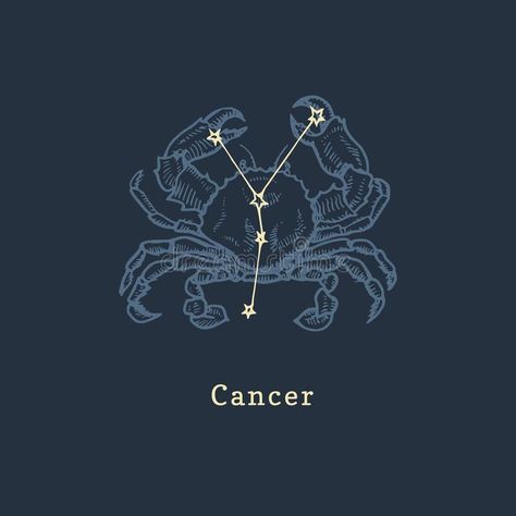 Astrological Sign, Zodiac Sign, Graphic Illustration, Crab, Stars, Design, Graphic Illustrations