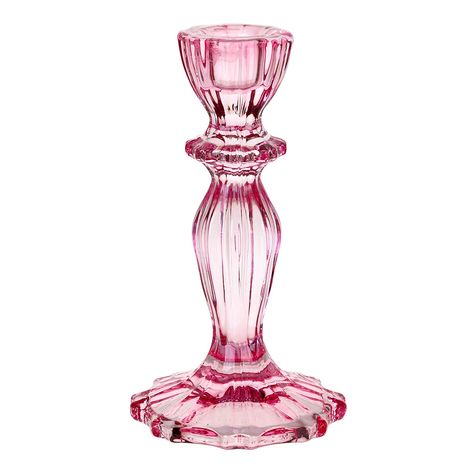 Pink Candle Holders, Glass Taper Candle Holders, Candlestick Collection, Romantic Candle Light Dinner, Romantic Candlelight, Dinner Candles, Coloured Candles, Romantic Candles, Glass Candlestick Holders