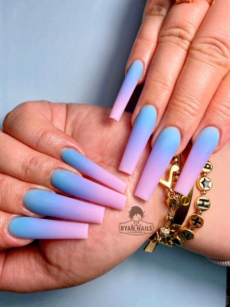 Blue, purple, pink,square, ombre nails. Pink And Blue Ombre Nails Coffin, Blue And Pink Ombre Acrylic Nails, Blue Pink Acrylic Nails, Blue And Purple Ombre Nails Acrylic, Pink And Blue Ombré Nails, Purple Blue Ombre Nails, Purple Pink Ombre Nails, Blue Pink Ombre Nails, Blue And Pink Ombre Nails