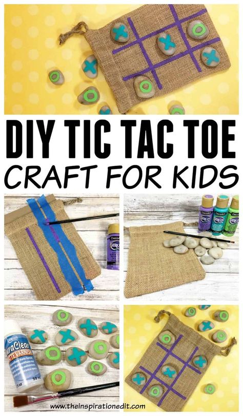 Are you ready for some DIY Tic Tac Toe Fun? I always loved Tic Tac Toe as a kid, but it could use up a lot of paper if you played it all the time. What I love about this DIY game is that you can play it over and over again. And, it’s super cute. #tictactoe #crafts #rockpainting #stone Tic Tac Game, Tic Tac Toe Diy, Diy Tic Tac Toe, Nursing Home Crafts, Kids Deco, Diy Pencil, Tape Painting, Vbs Crafts, Tic Tac Toe Game