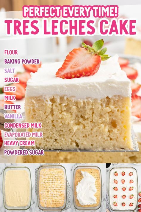 Tres Leches Cake 3 Milks Cake Recipe, Best 3 Leches Cake Recipe, Tres Le He Cake, Tres Leches Cake Traditional, Mexican Whipped Cream, The Best Tres Leches Cake, Three Milk Cake Mexican, Classic Tres Leches Cake, Tees Leches Cake Recipe