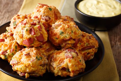 Sausage balls. Easy and tasty recipe – Olive Oils from Spain Ham And Cheese Balls, Bisquick Sausage, Easy Sausage Recipes, Sausage Balls Bisquick, Frozen Chocolate Bananas, Sausage Cheese Balls, Sausage Balls Recipe, Sausage Balls, Cheese Ball Recipes