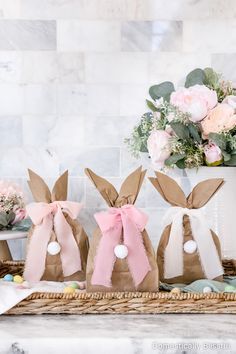 Bunny Gift Bags, Diy Easter Bunny, Bunny Birthday Party, Easter Treat Bags, Easter Gift Bags, Idee Babyshower, Easter Favors, Diy Easter Gifts, Easter Bunny Gifts