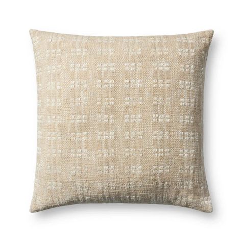 Magnolia Home by Joanna Gaines x Loloi Bryn Throw Pillow & Reviews | Wayfair Crystal Lake Michigan, Beige Pillow Covers, Fabric Pillows, Beige Pillows, Living Room Update, Pillow Texture, Crystal Lake, Room Update, Blue Throw Pillows