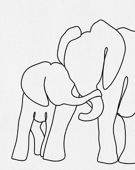 Minimal Water Color Line Drawing Elephant Nursery Art Art | Etsy African Elephant Photography, Line Drawing Elephant, Elephant Art Drawing, Elephant Line Drawing, Elephant Doodle, Drawing Elephant, Elephant Outline, Elephant Photography, Elephant Nursery Art