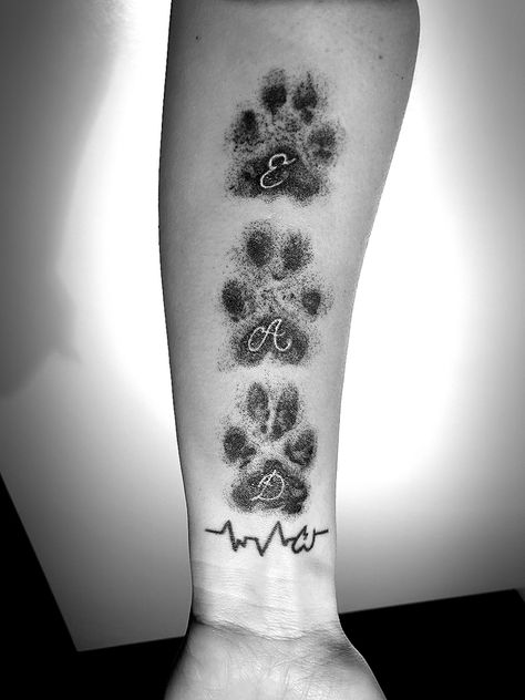 4 Paw Print Tattoo Dog, 4 Dog Paws Tattoo, Paw Print Arm Tattoo, Three Dog Paw Print Tattoo, Dog Family Tattoo, Paw Print Half Sleeve Tattoo, Multiple Dog Paw Print Tattoo, Actual Paw Print Tattoo, Paw Print Tattoo Sleeve